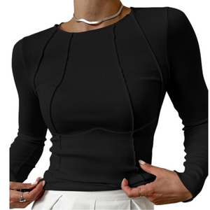 Commense Black Long Sleeve Top